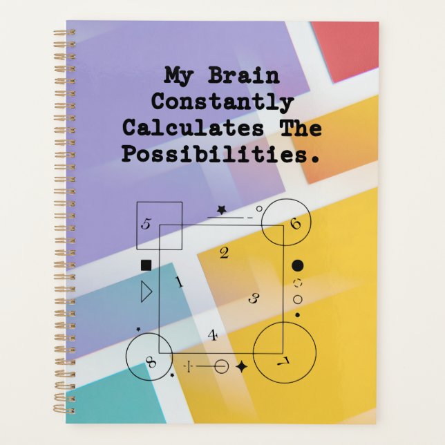 Brain Calculates Possibilities | Math Thinker Planer (Vorderseite)