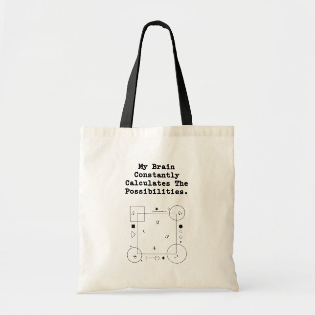 Brain Calculates Possibilities | Math Thinker Tragetasche (Vorne)