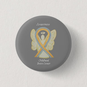 Brain Cancer Angel Awareness Ribbon Buttone im Kin Button