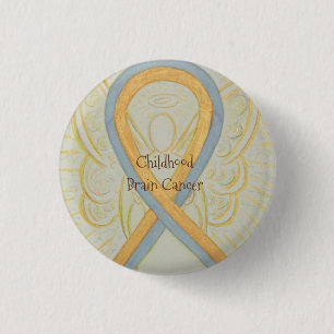 Brain Cancer Angel Awareness Ribbon Buttone im Kin Button