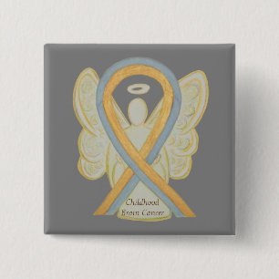 Brain Cancer Angel Awareness Ribbon Buttone im Kin Button