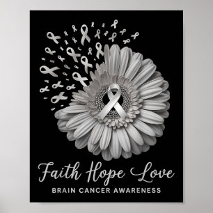 Brain Cancer Awareness Month Faith Hope Liebe Poster