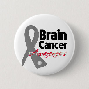 Brain Cancer Awareness Ribbon Button