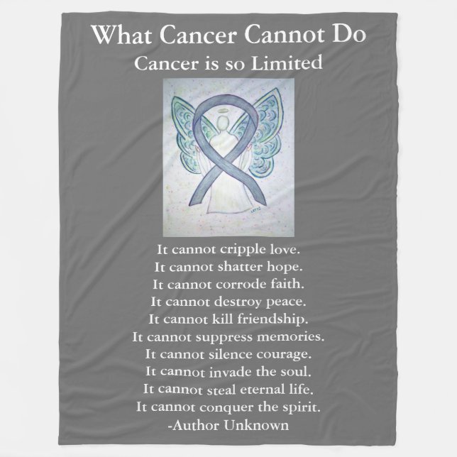Brain Cancer Gray Awareness Ribbon Fleece Blanket (Vorderseite)
