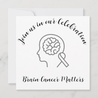 Brain Cancer Gray Ribbon Ende der Behandlung Einladung