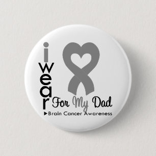 Brain Cancer Heart Ribbon für meinen Vater Button