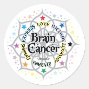Brain Cancer Lotus Runder Aufkleber