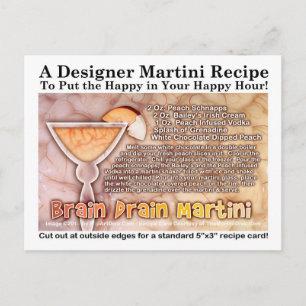 Brain Drain Halloween Martini Rezept Postkarte