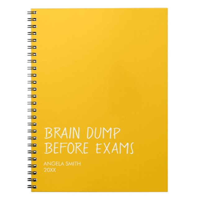 Brain Dump Before Exams – Funny Student Notebook,  Notizblock (Vorderseite)