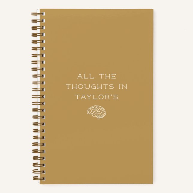 Brain Dump List Thoughts Personalized Mustard Notizbuch (Vorderseite)