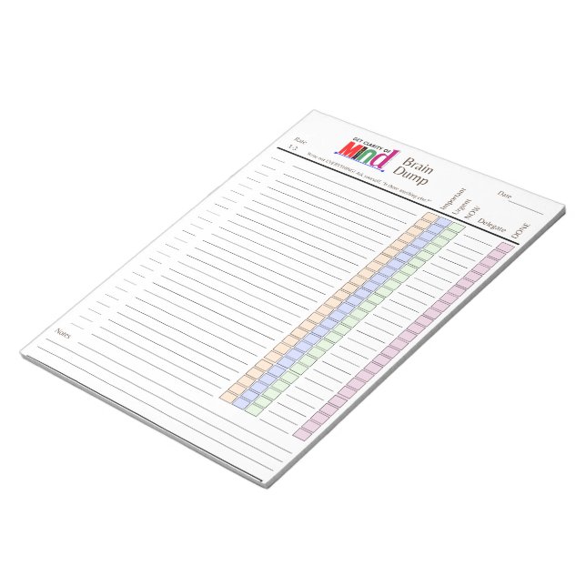 Brain Dump Notepad Notizblock (angewinkelt)