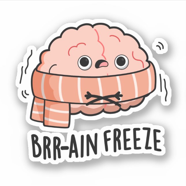 Brain Freeze Funny Biology Anatomie Pun Aufkleber (Vorderseite)