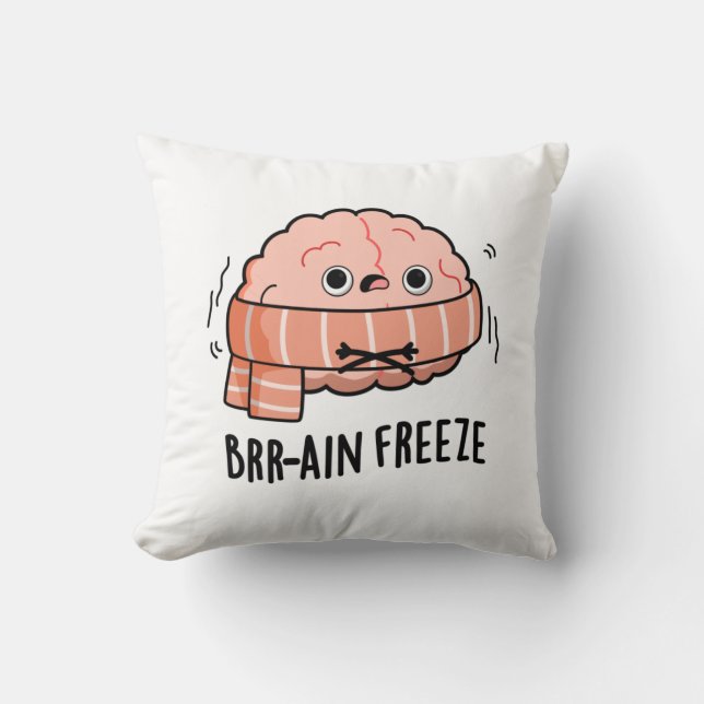 Brain Freeze Funny Biology Anatomie Pun Kissen (Vorderseite)