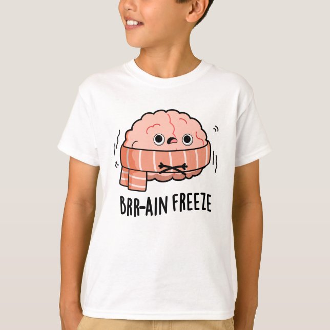 Brain Freeze Funny Biology Anatomie Pun T-Shirt (Vorderseite)