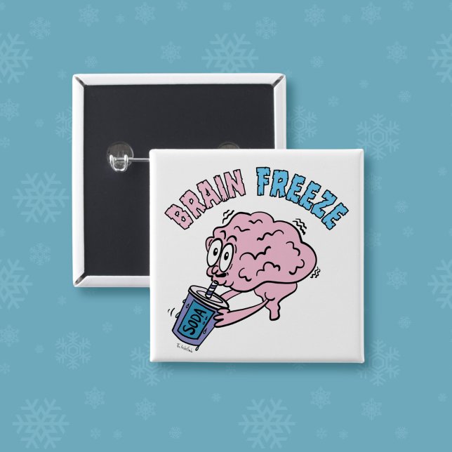 Brain Freeze Funny Cartoon Button (Von Creator hochgeladen)