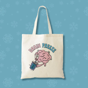 Brain Freeze Funny Cartoon Tragetasche