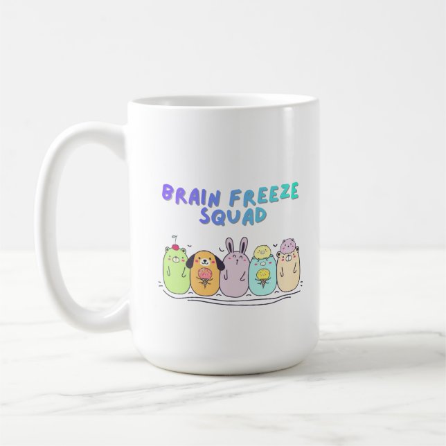 Brain Freeze Squad Süßes Kawaii Eiscreme Kaffeetasse (Links)