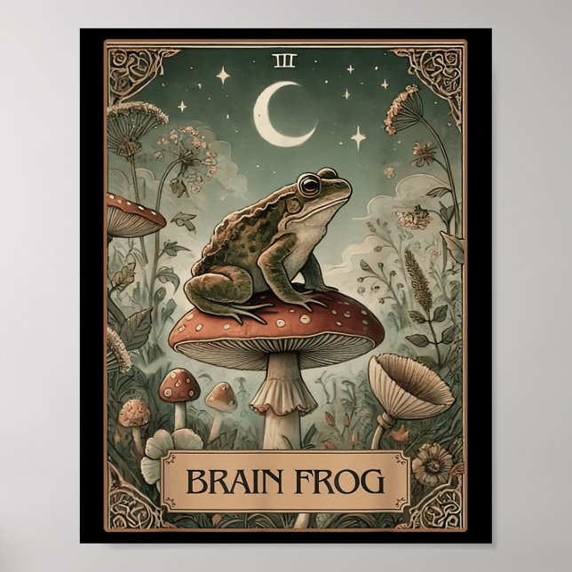 Brain Frog Tarot Card Fibromyalgie Symptom Awarene Poster (Vorne)