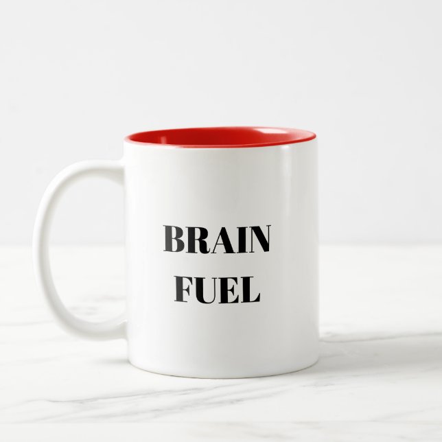 "Brain Fuel" Funny Coffee Tasse (Links)