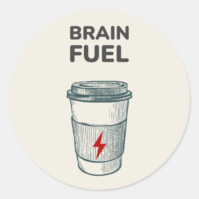 Brain Fuel Sticker | Kaffeebecher für Studen (Vorderseite)