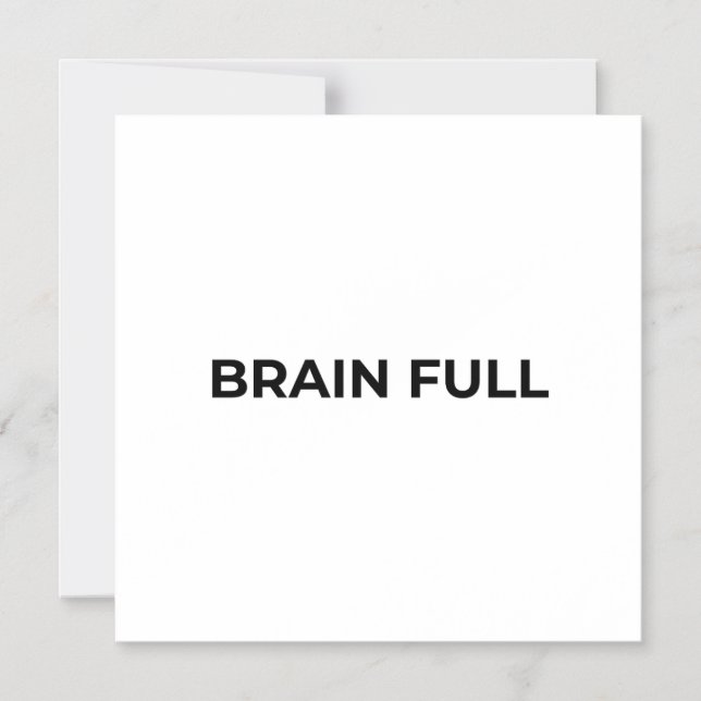 Brain Full Minimalist Typographic Magnetic  Magneteinladung (Vorderseite)