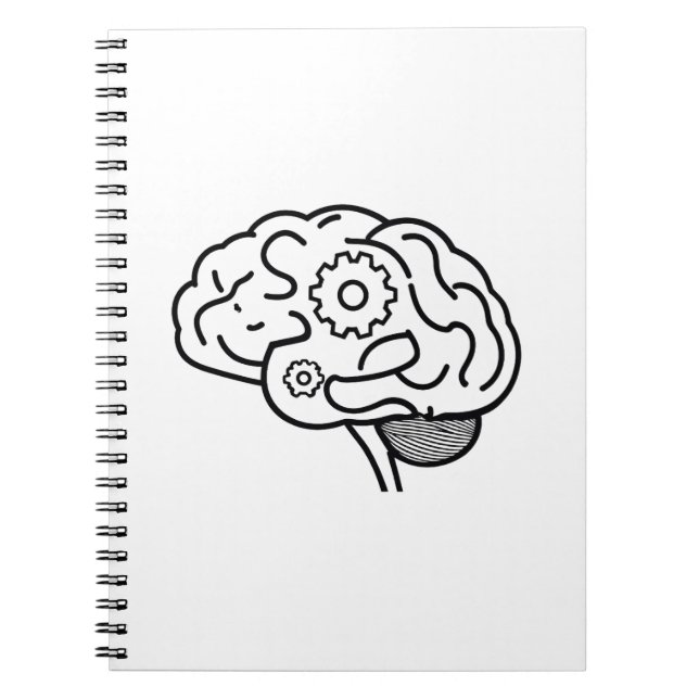 Brain Gears Line Art Entrepreneur Mindset Thinker  Notizblock (Vorderseite)