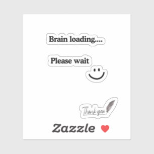 Brain Loading Bitte warten - Funny Laptop Sticker