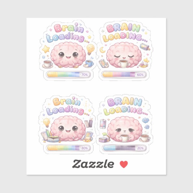 Brain Loading Creative Custom-Cut Vinyl Sticker (Blatt)