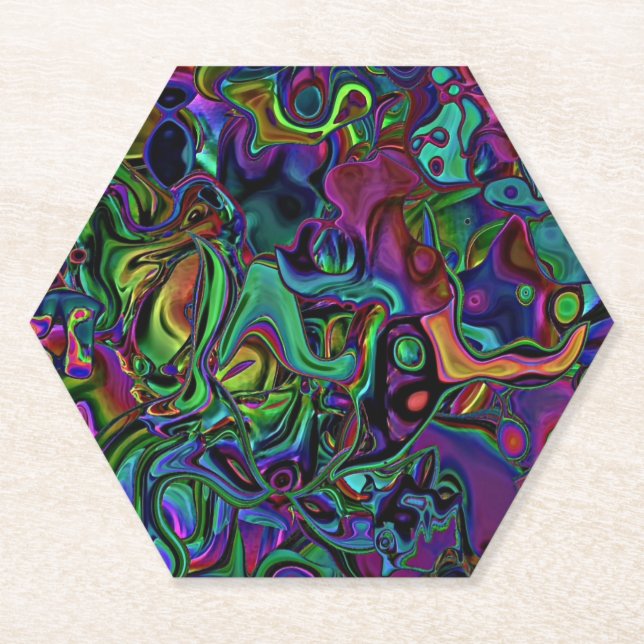 Brain Melt Square Paper Untersetzer (Vorderseite)
