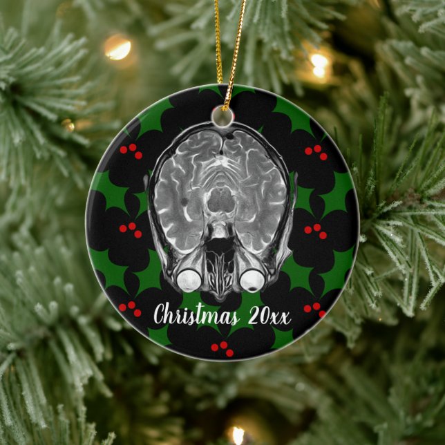 Brain MRI Weihnachten Keramik Ornament (Baum)