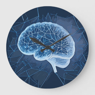 Brain Network Illustration - Neuronales Netzwerk Große Wanduhr