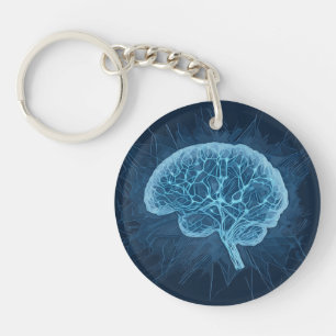 Brain Network Illustration - Neuronales Netzwerk Schlüsselanhänger
