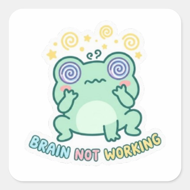 Brain Not Working Frog Sticker Cute Confused Frog  (Vorderseite)