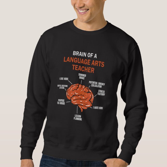 Brain of a Language Arts Teacher Sweatshirt (Vorderseite)
