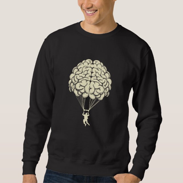 Brain Parachute Skydiving Parachuting Skydiver Sweatshirt (Vorderseite)