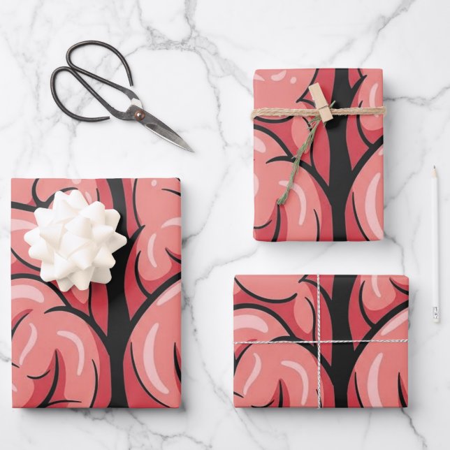 Brain Pattern Wrapping Paper Flat Sheet Set Geschenkpapier Set (Vorderseite)