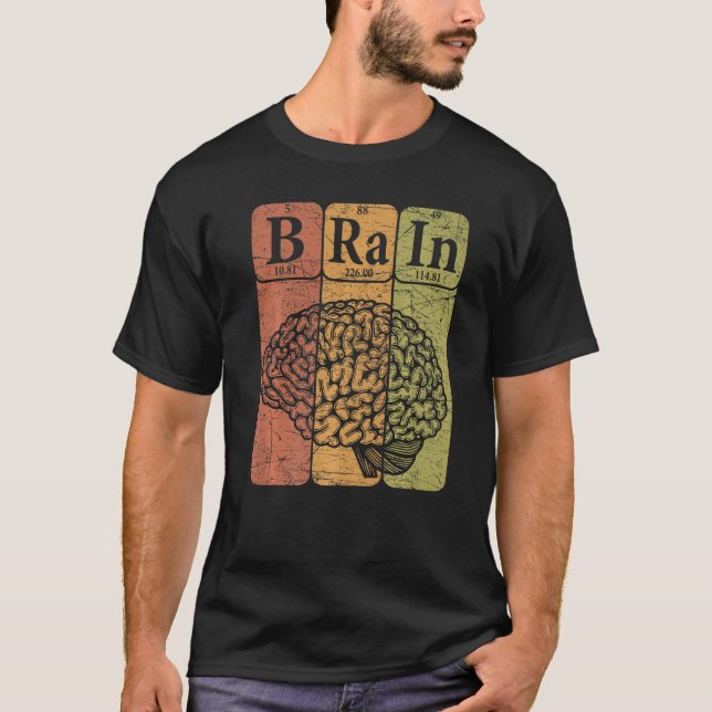 Brain Periodic Table Elements Neurologist Retro Ne T-Shirt (Vorderseite)