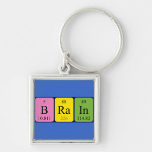 Brain periodic table name keyring schlüsselanhänger