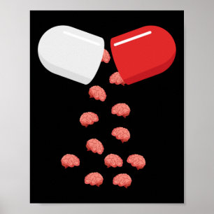 Brain Pill - Placebo-Aufkleber Poster