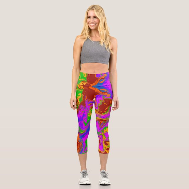 Brain Porridge in Abstrakt Capri Leggings (Vorderseite)