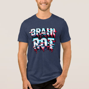 Brain Rot   Glitchcore Digitale Verzerrungskunst Tri-Blend Shirt