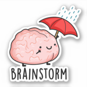 Brain Storm Funny Anatomy Pun Aufkleber