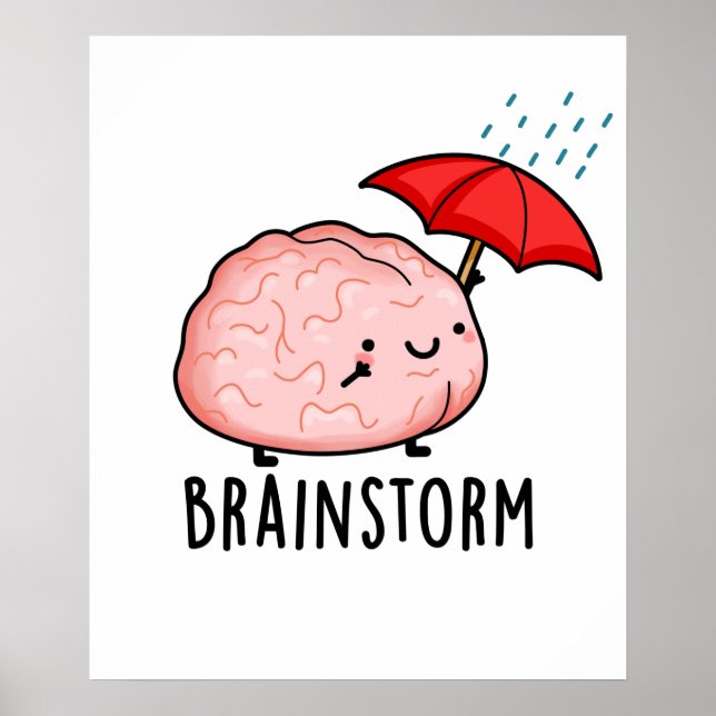 Brain Storm Funny Anatomy Pun Poster (Vorne)