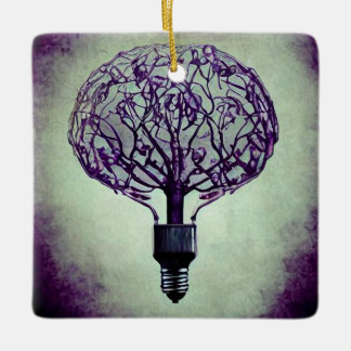 Brain Tree Lightbulb Keramikornament