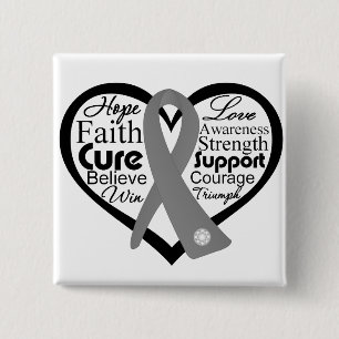 Brain Tumor Herz Band Collage Button