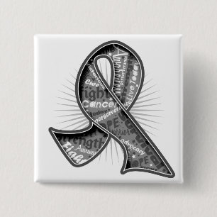 Brain Tumor Slogan Wasserzeichen Ribbon Button