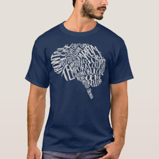 Brain Typography RN Neuroscience Nurse T-Shirt