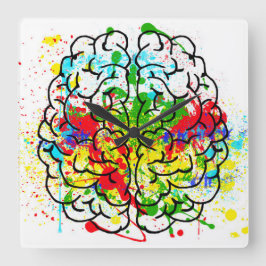 Brain Wall Clock Quadratische Wanduhr