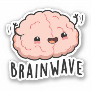 Brain Wave Funny Anatomy Pun Aufkleber