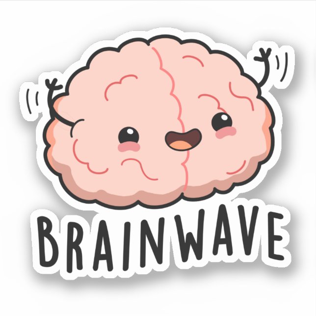 Brain Wave Funny Anatomy Pun Aufkleber (Vorderseite)